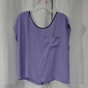 a.n.a Purple Blouse with Black Edging